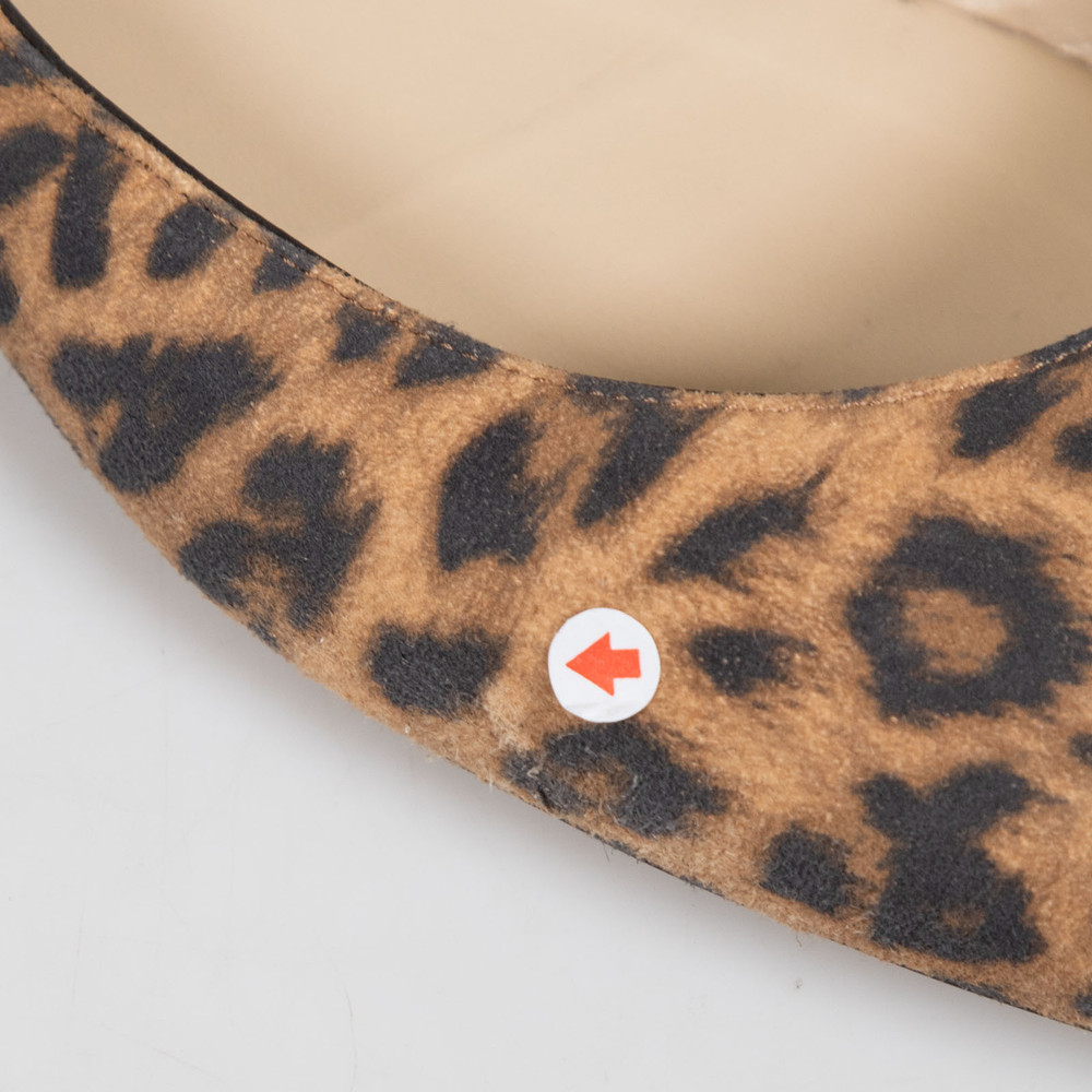 Jimmy Choo Brown Suede Leopard Embellished Flats