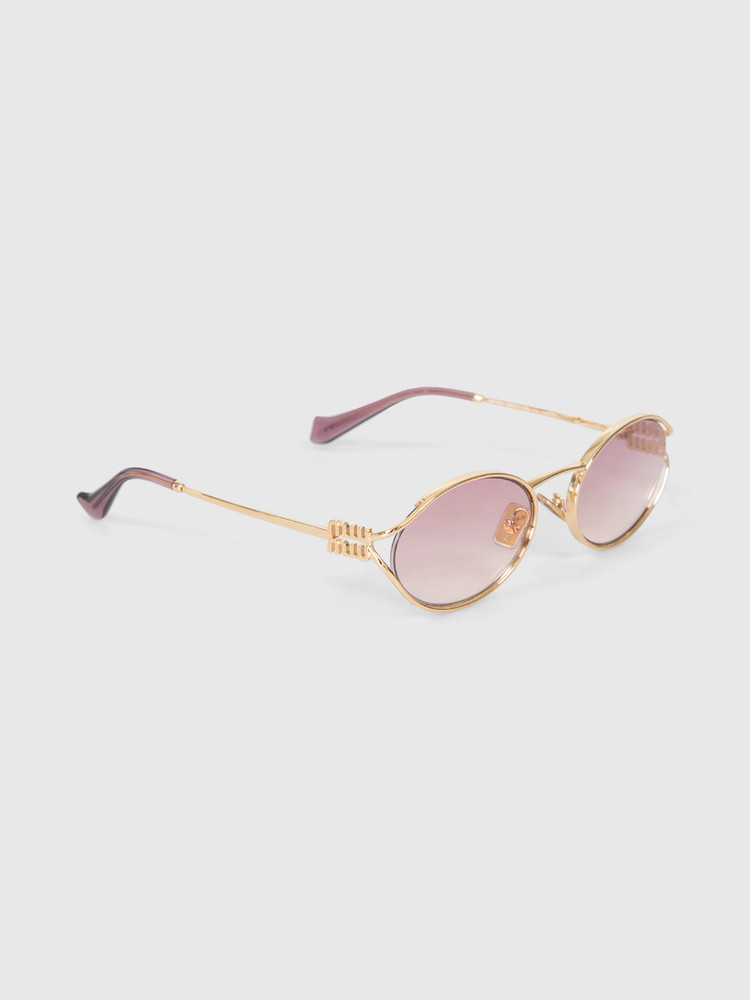 Miu Miu Gold Frame Violet Lenses Sunglasses