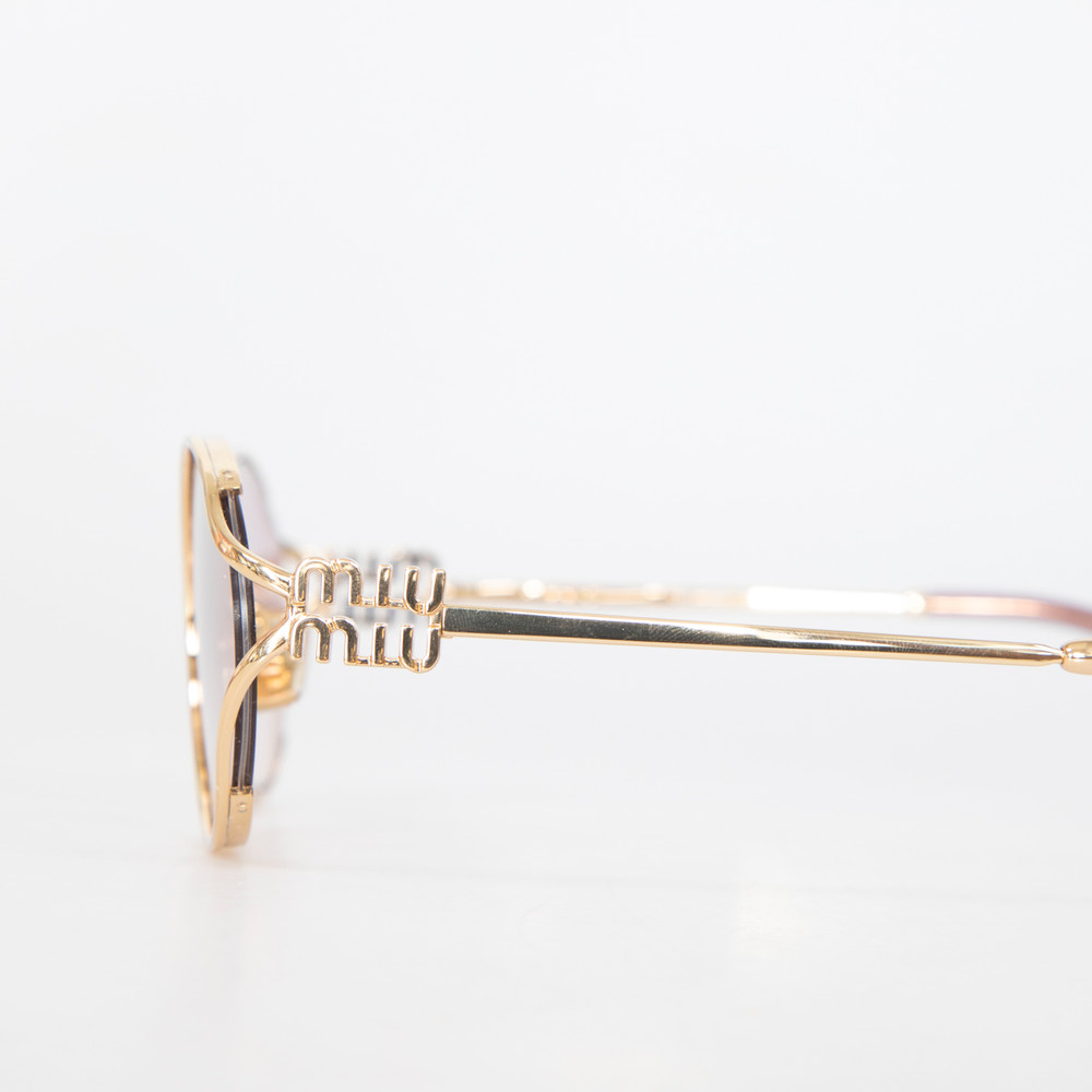 Miu Miu Gold Frame Violet Lenses Sunglasses