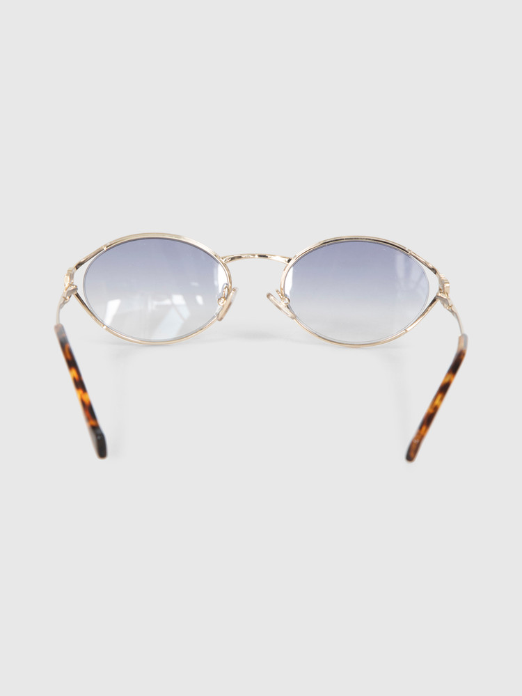 Miu Miu Gold Frame Blue Lenses Sunglasses