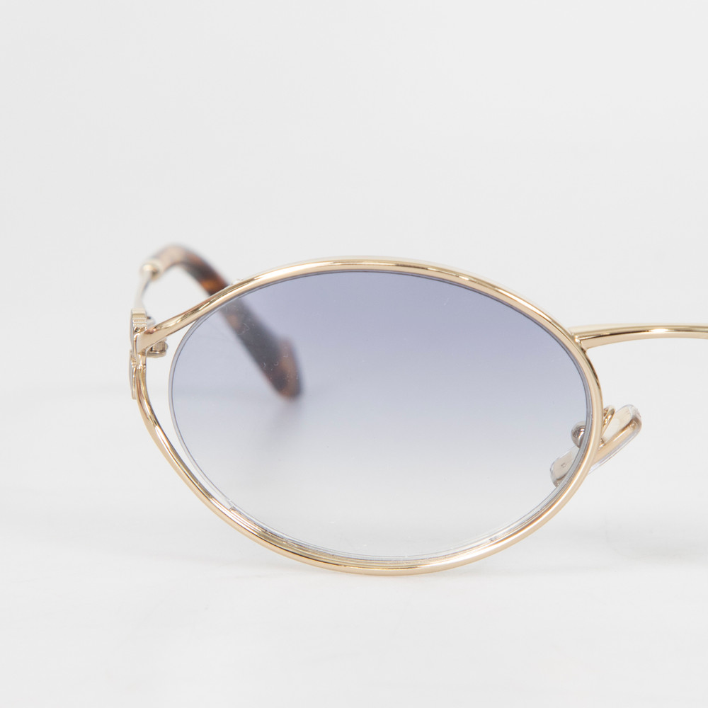 Miu Miu Gold Frame Blue Lenses Sunglasses