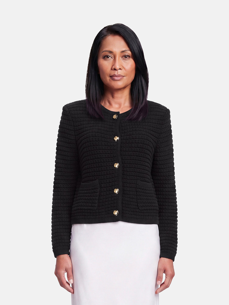 ba&sh Black Knit Button Up Cardigan