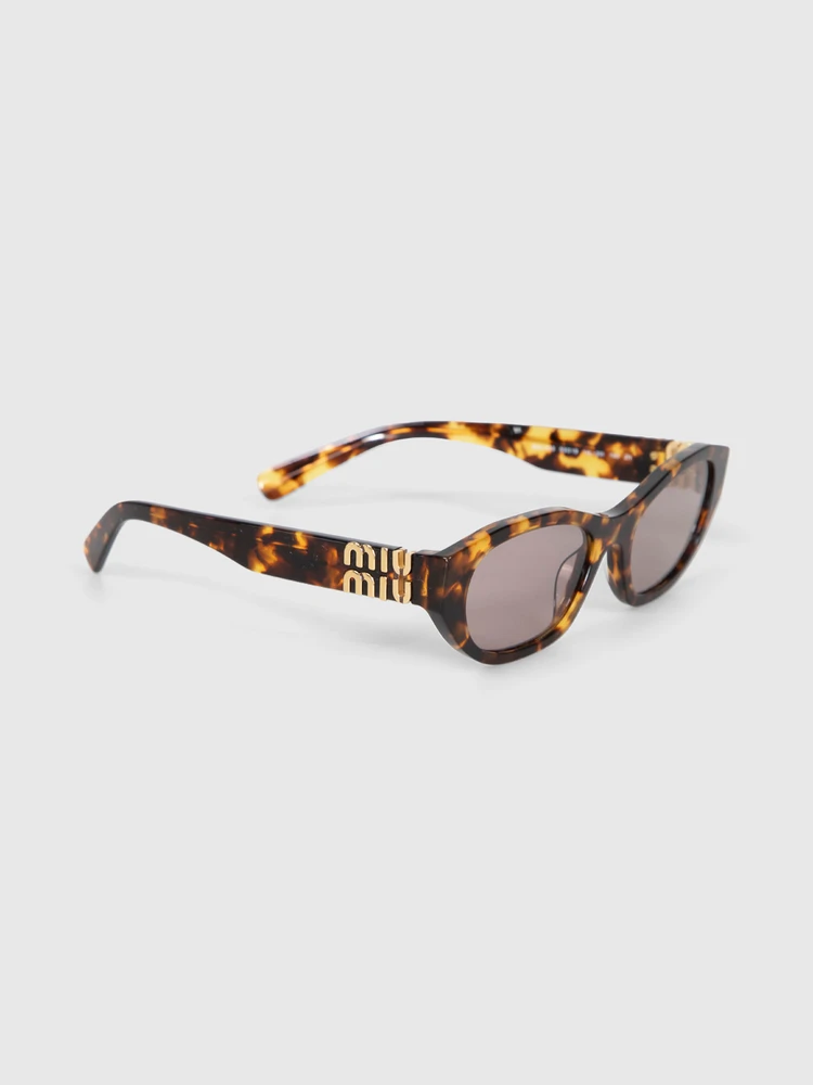 Miu Miu Honey Havana Irregular Sunglasses