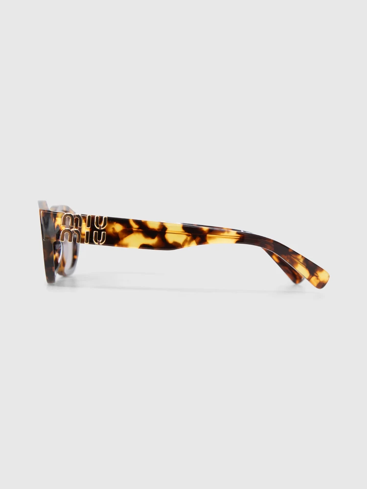 Miu Miu Honey Havana Irregular Sunglasses