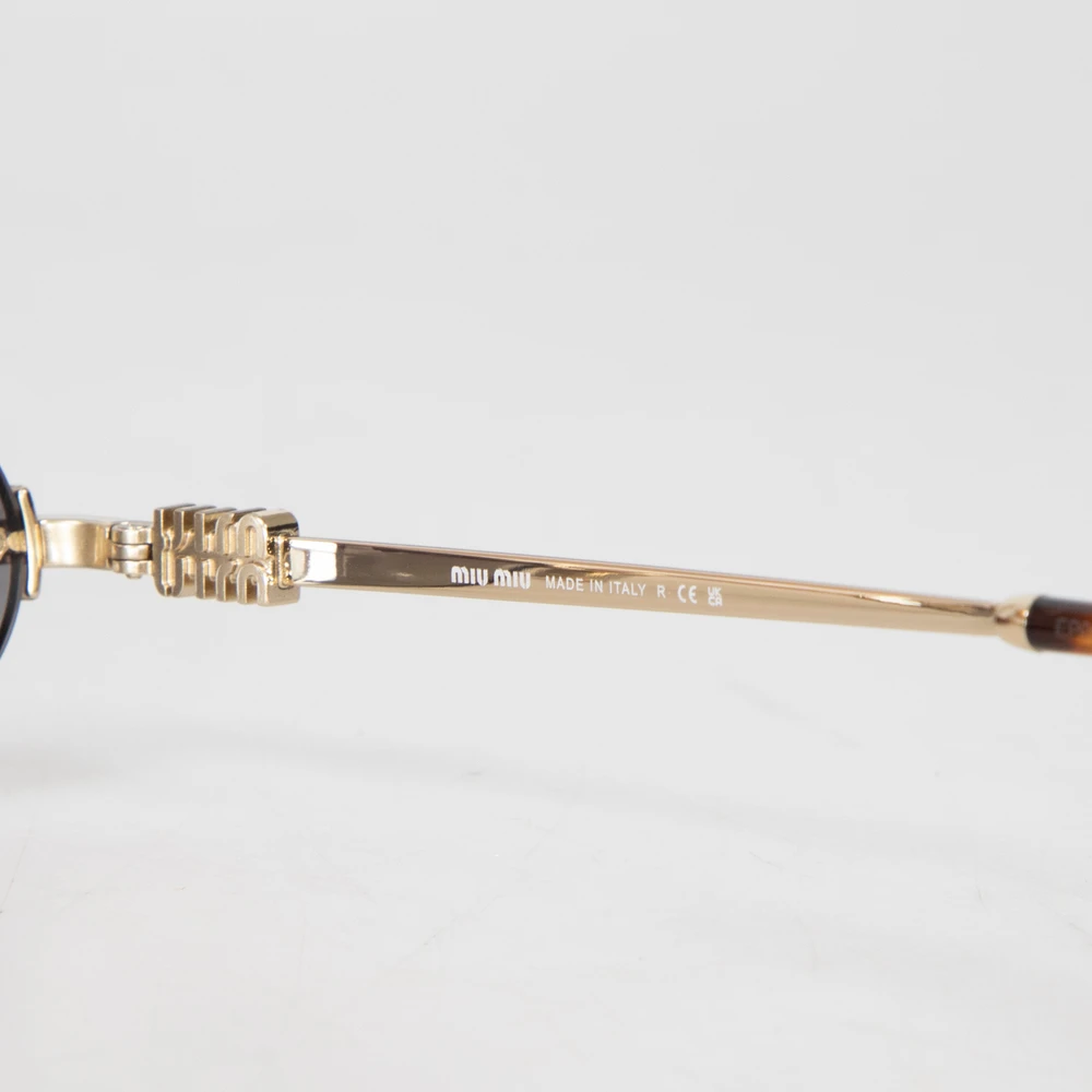 Miu Miu Gold Frame Grey Rimless Sunglasses