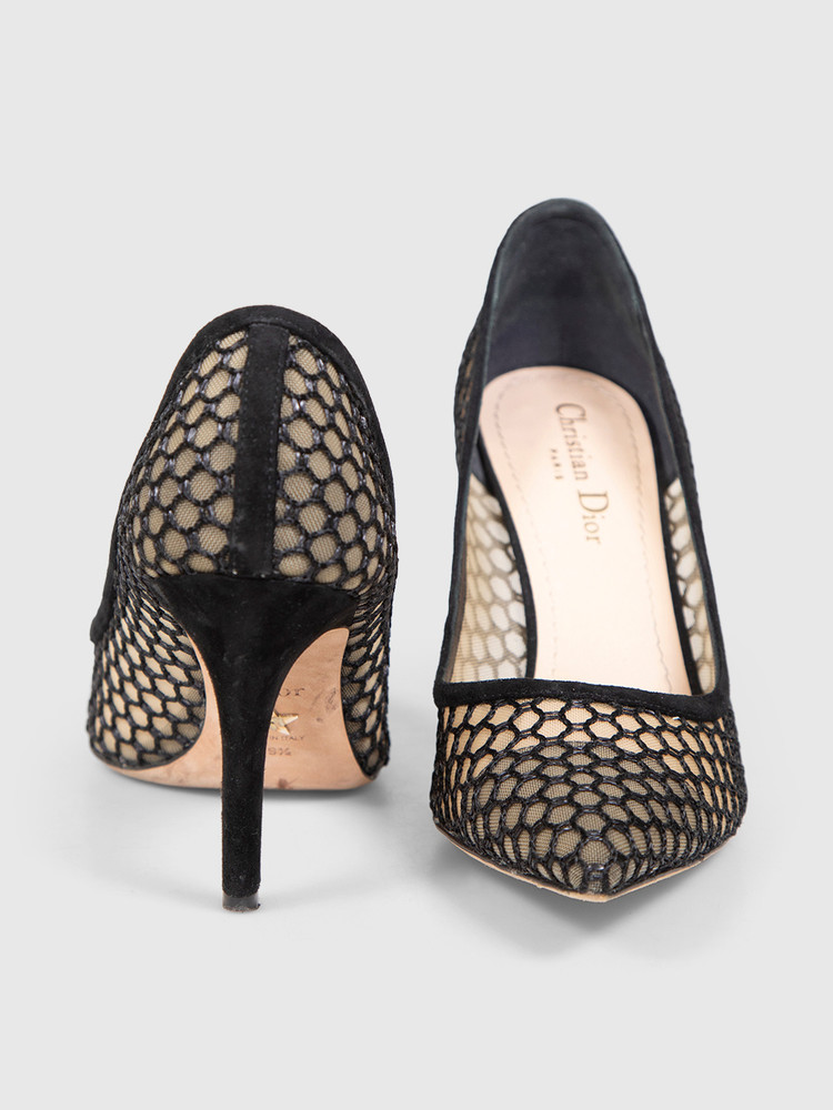 Dior Black Sheer Mesh Pumps