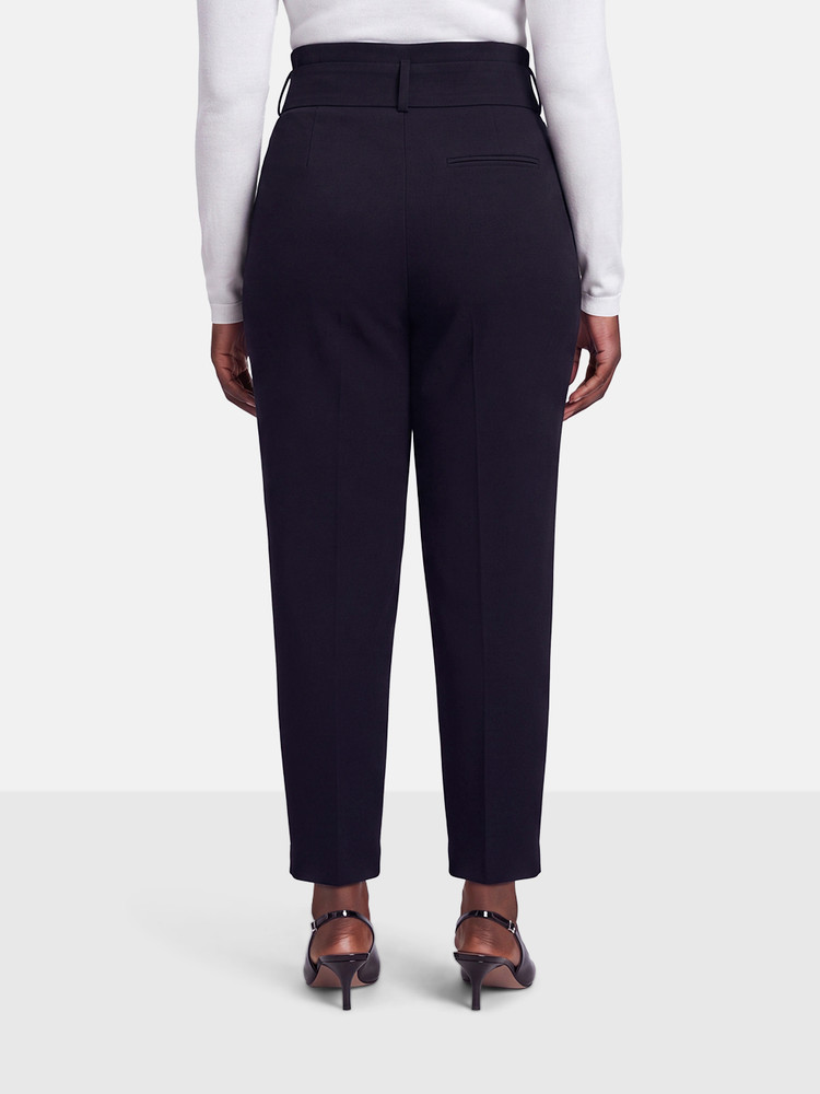 Sézane Navy Slim Belted Trousers