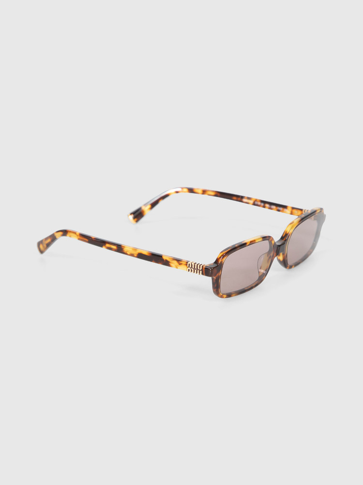 Miu Miu Havana Honey Rectangular Sunglasses