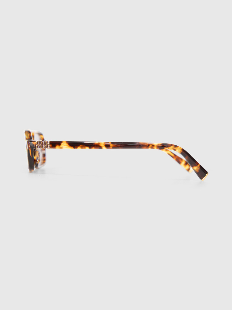 Miu Miu Havana Honey Rectangular Sunglasses