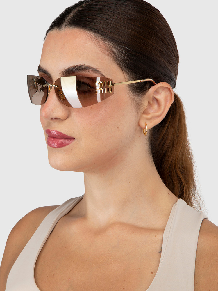 Miu Miu Bronze Gradient Oversized Sunglasses