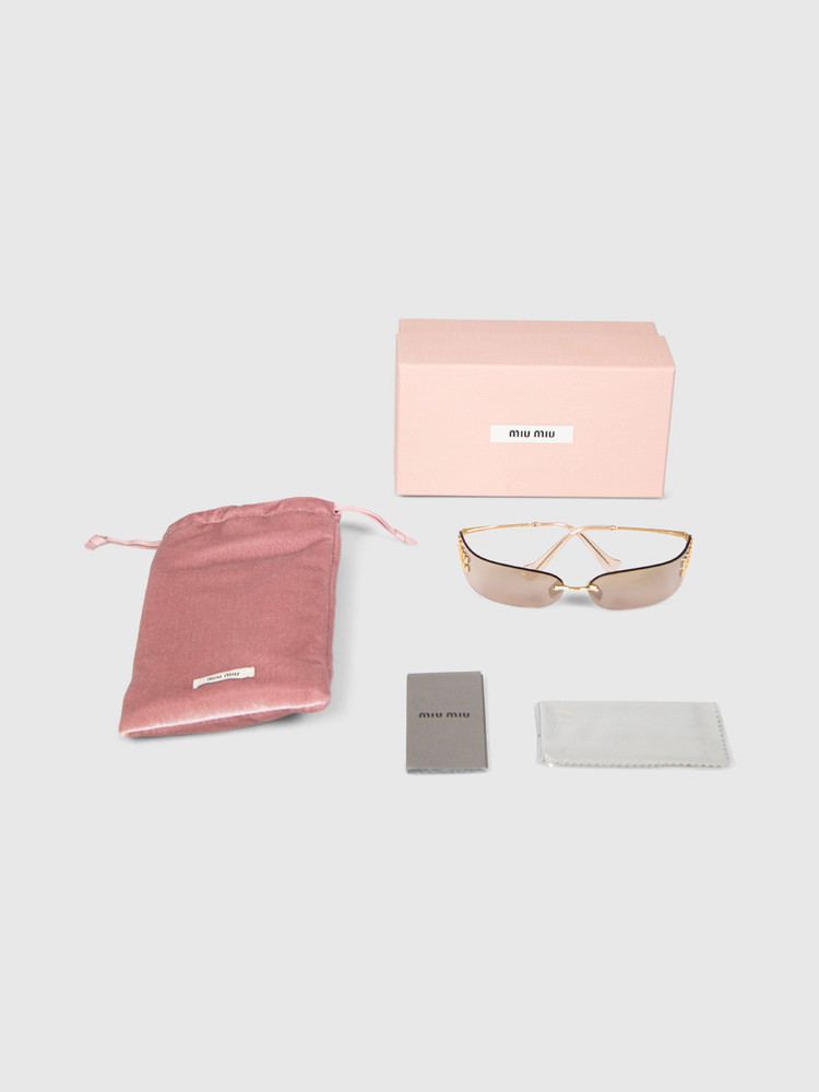 Miu Miu Bronze Gradient Oversized Sunglasses