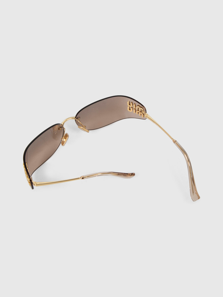 Miu Miu Bronze Gradient Oversized Sunglasses