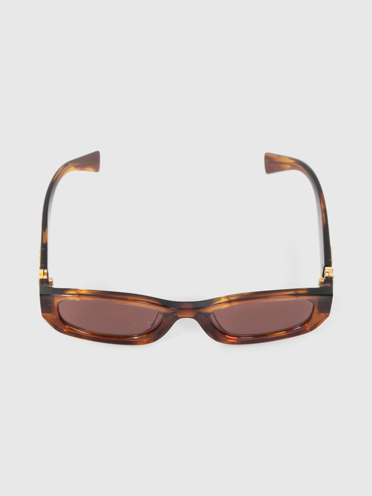 Miu Miu Striped Tobacco Irregular Sunglasses