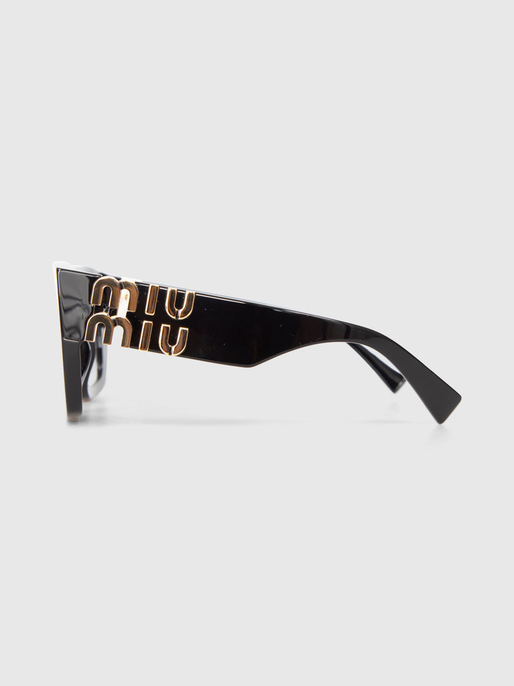 Miu Miu Black Square Logo Sunglasses