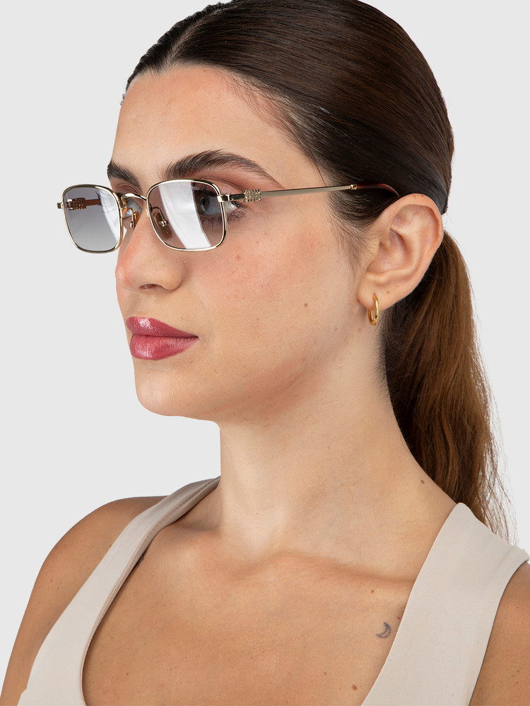 Miu Miu Gold Frame Rectangular Sunglasses