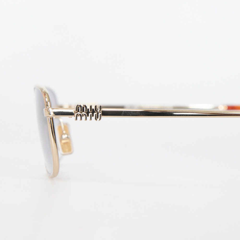 Miu Miu Gold Frame Rectangular Sunglasses