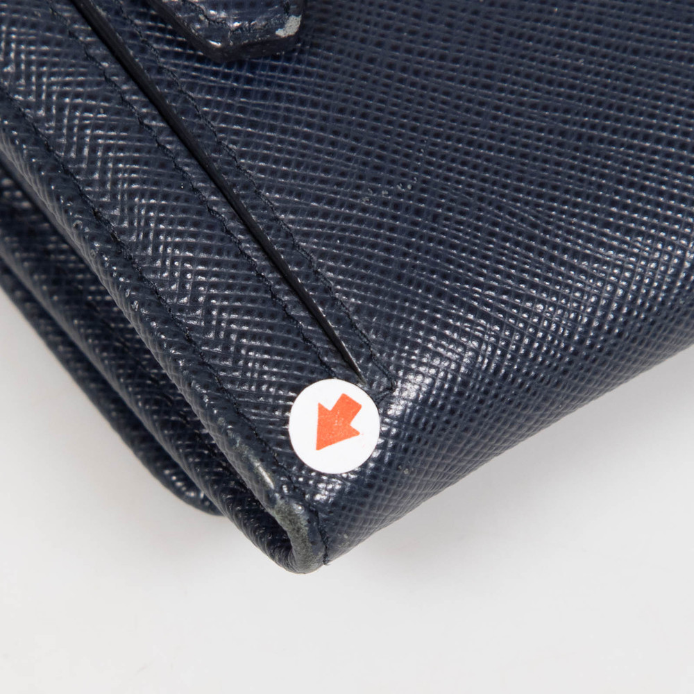 Prada Navy Saffiano Leather Long Wallet