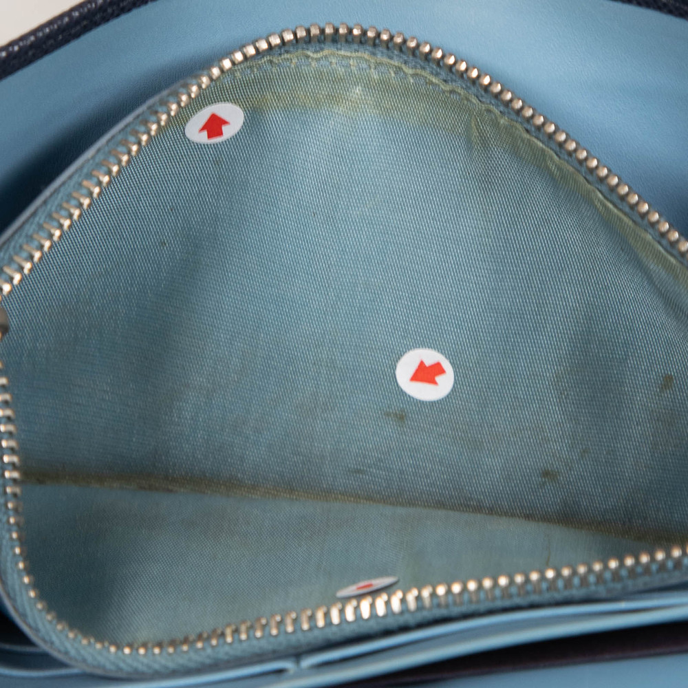 Prada Navy Saffiano Leather Long Wallet