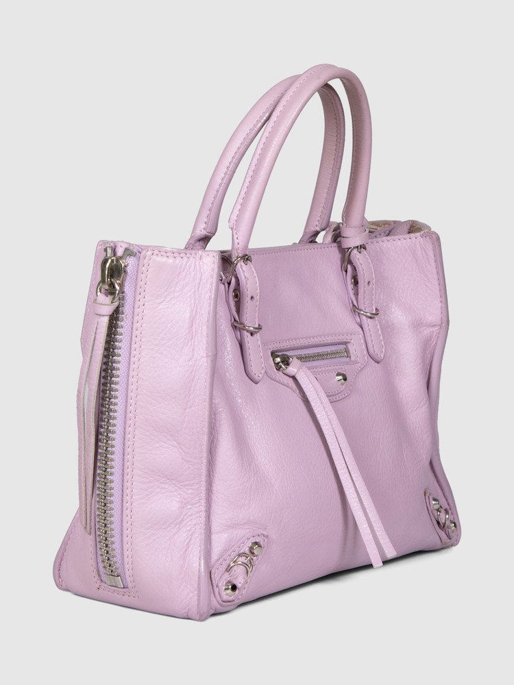 Balenciaga Lilac Leather Papier A4 Tote Bag