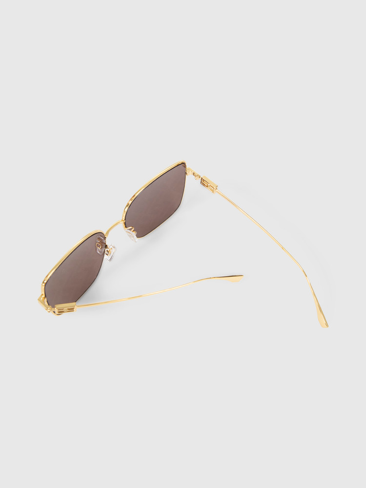 Fendi Brown FF Mirrored Sunglasses