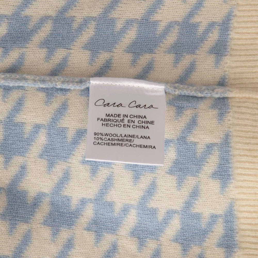 Cara Cara Blue & White Wool Houndstooth Bodie Skirt