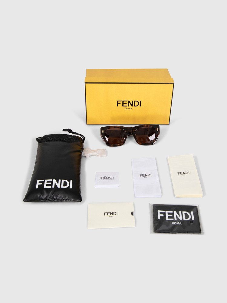 Fendi Havana Square Sunglasses