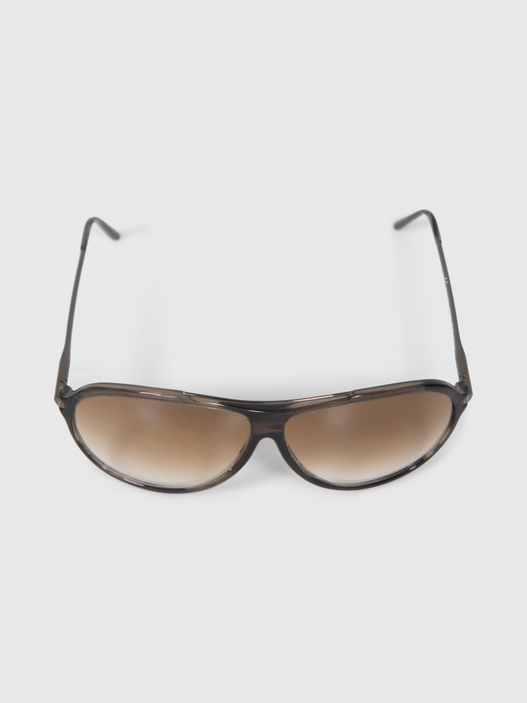 Saint Laurent Brown Vintage Aviator Sunglasses
