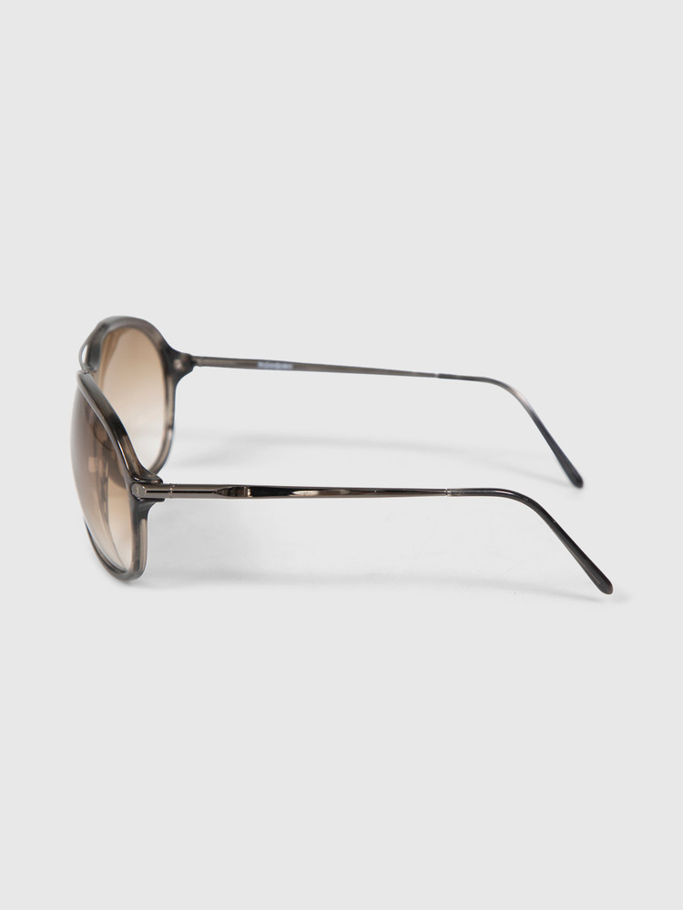 Saint Laurent Brown Vintage Aviator Sunglasses