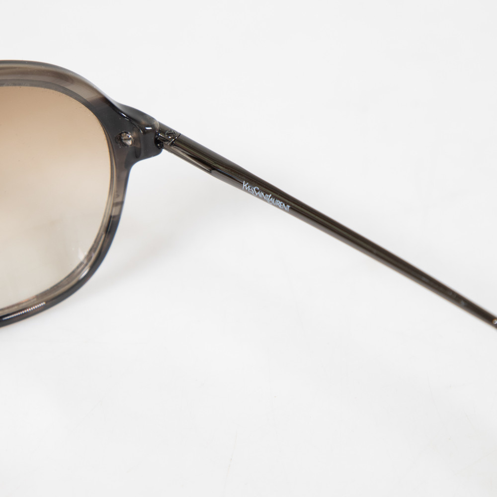 Saint Laurent Brown Vintage Aviator Sunglasses