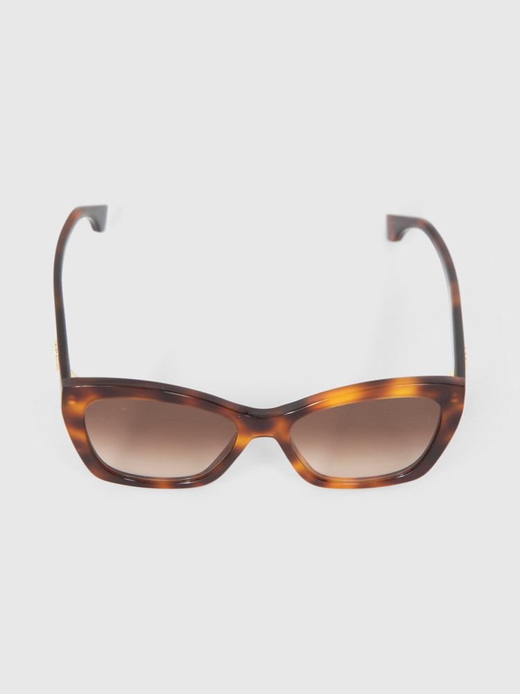Fendi Havana Tortoiseshell Lettering Sunglasses