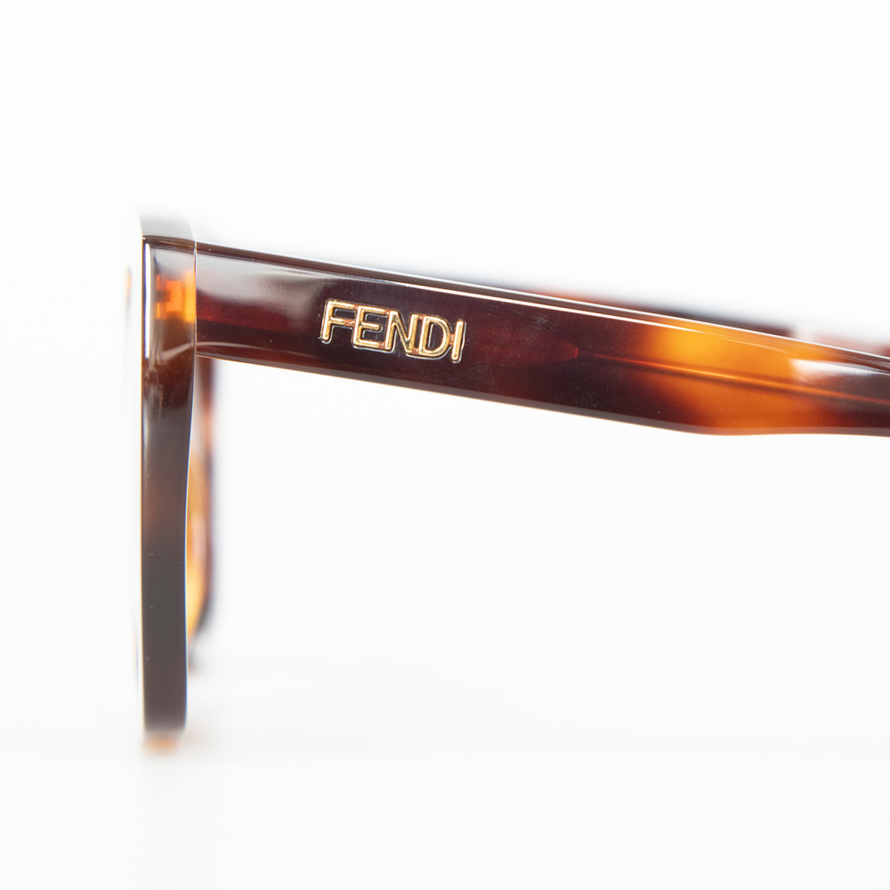 Fendi Havana Tortoiseshell Lettering Sunglasses