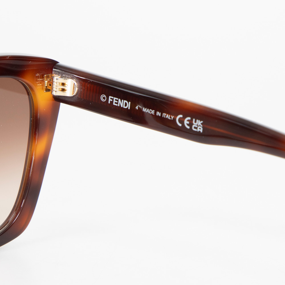 Fendi Havana Tortoiseshell Lettering Sunglasses