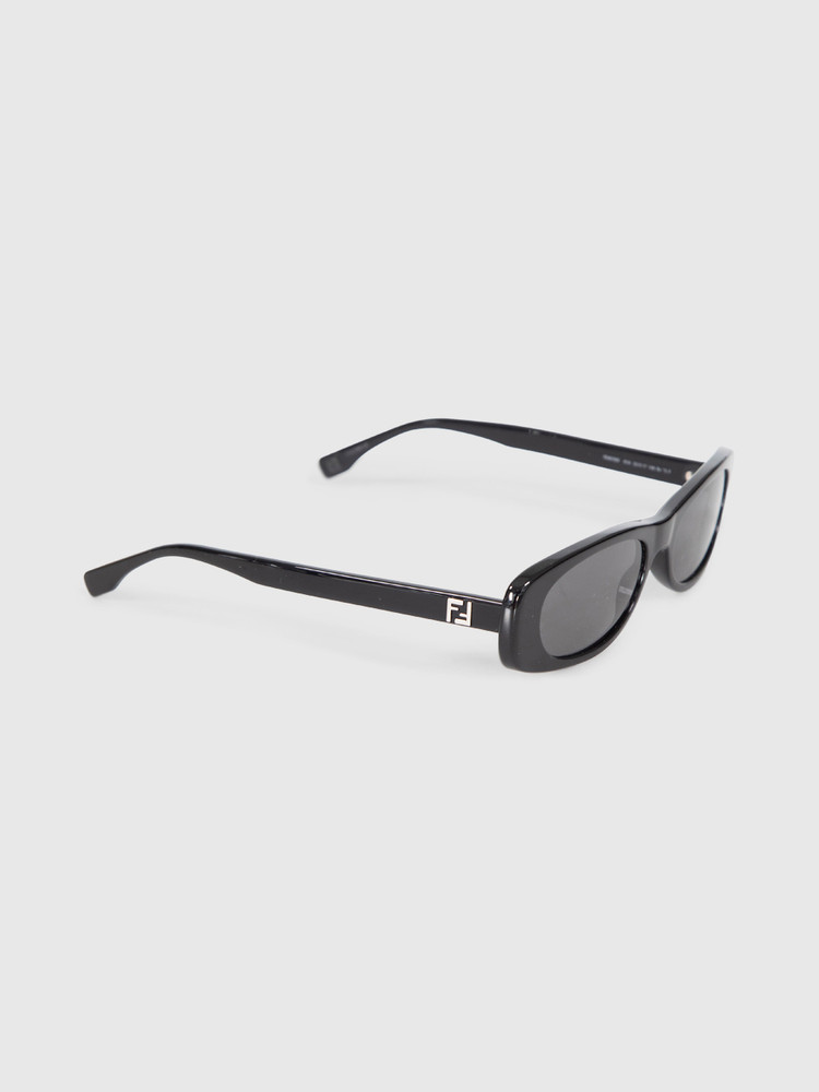 Fendi Black FF Squared Oval Sunglasses