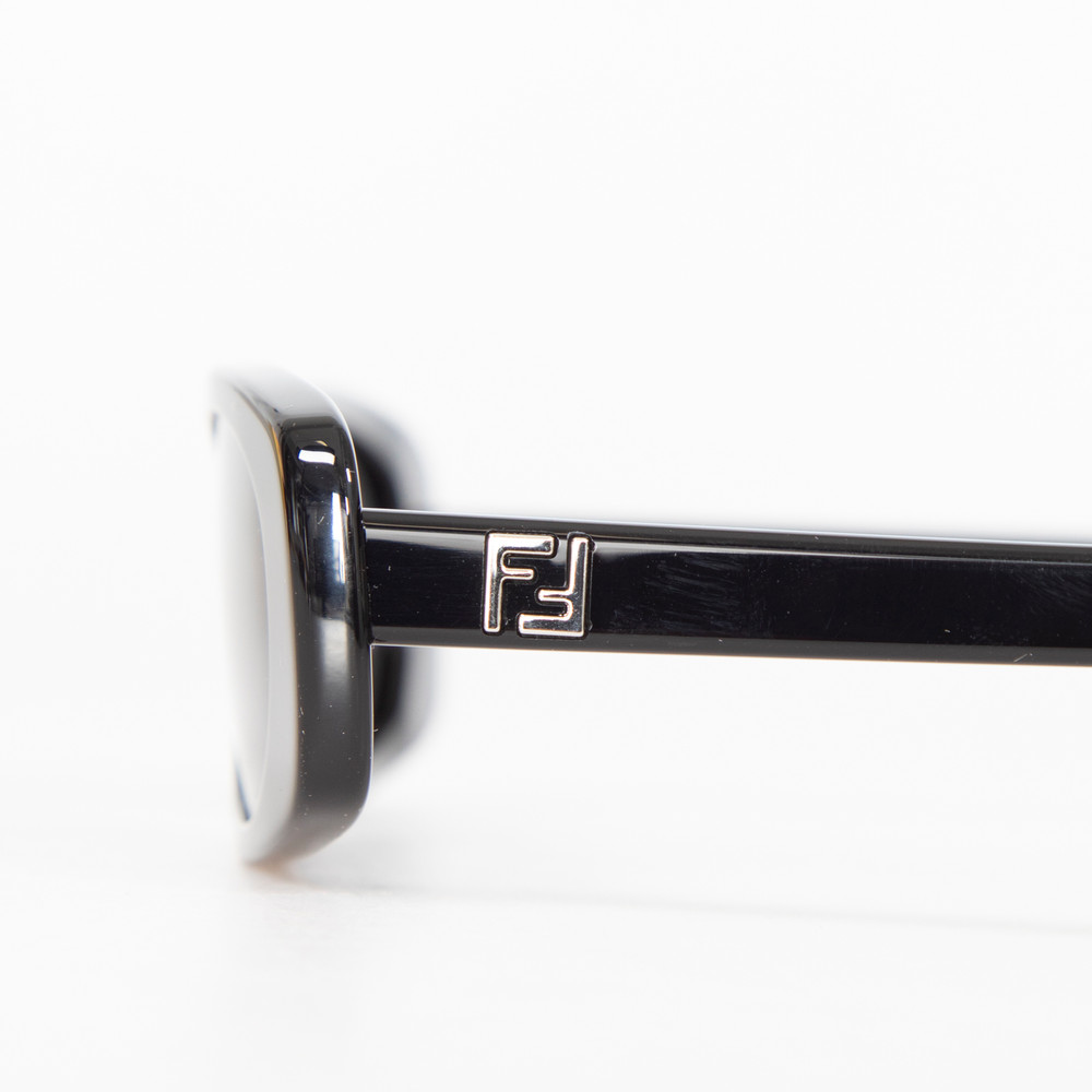 Fendi Black FF Squared Oval Sunglasses