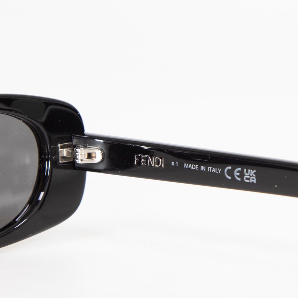 Fendi Black FF Squared Oval Sunglasses