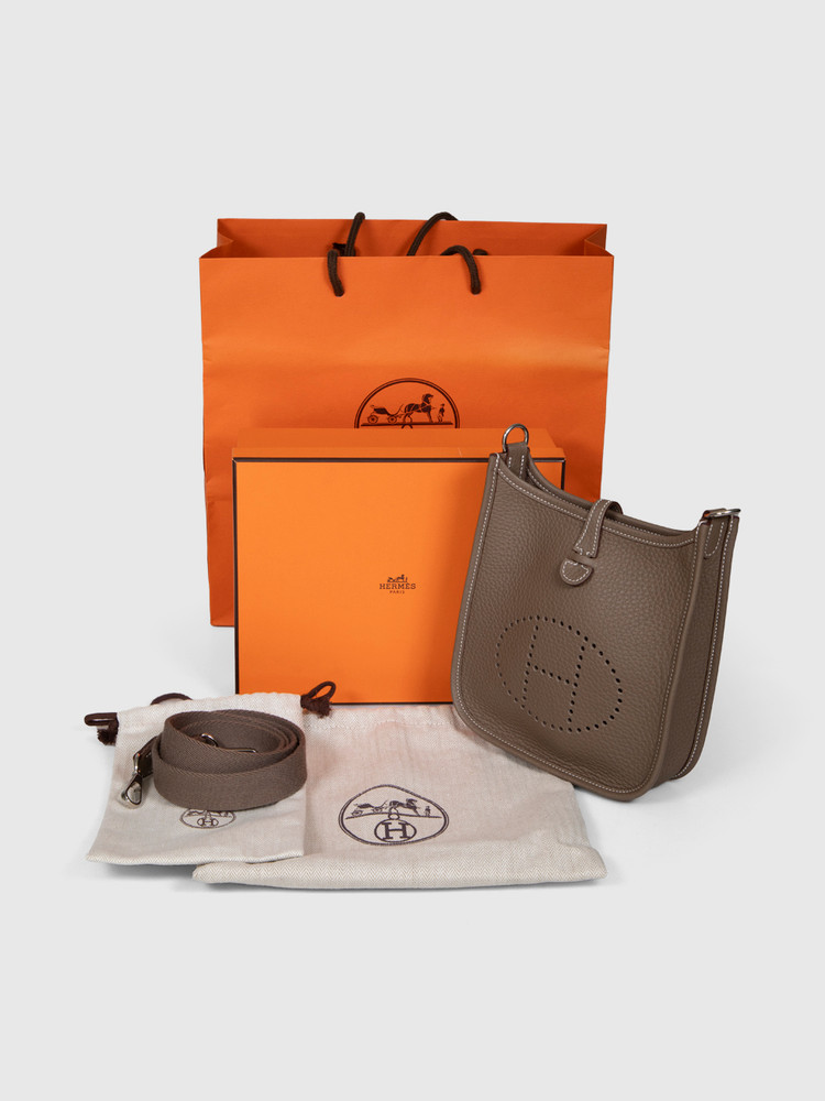 Hermès 2025 Etoupe Clemence Mini Evelyne