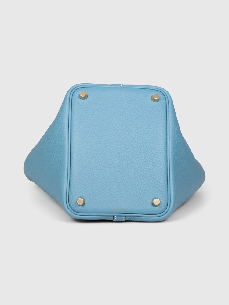 Hermès Blue Jean Clemence Leather Picotin Lock 18 Bag