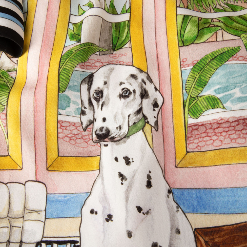 Casablanca Dog Print Midi Dress