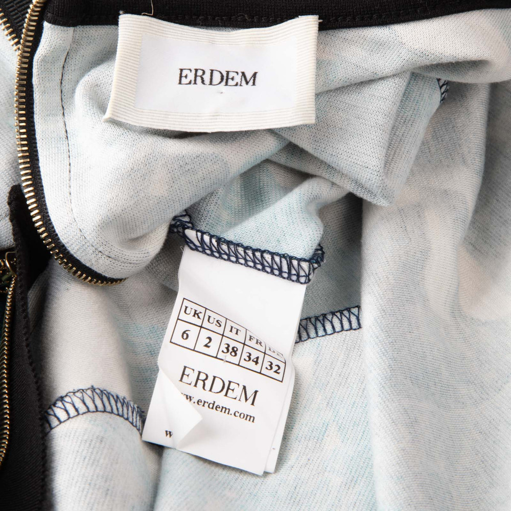 Erdem Blue Floral Pattern Midi Annie Dress