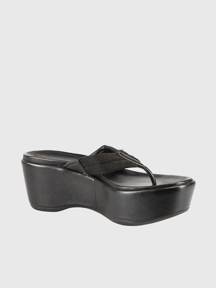 Prada Prada Sport Black Logo Platform Sandals