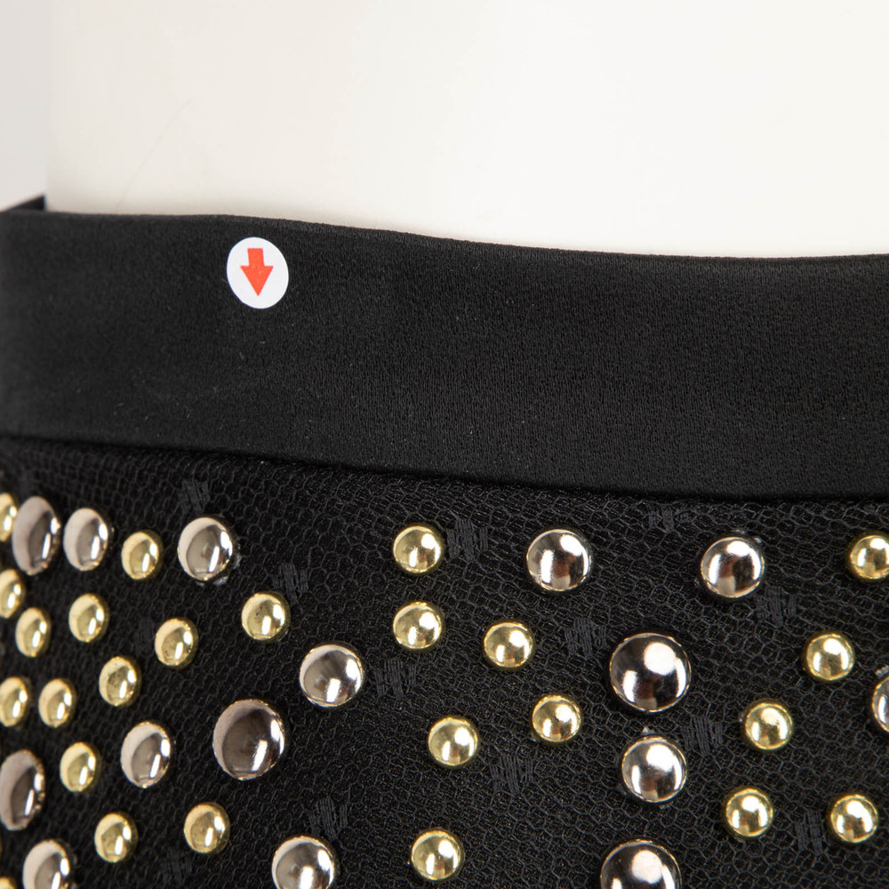 Elie Saab Black Mesh Studded Maxi Skirt