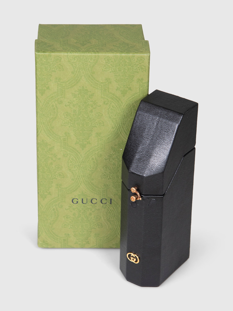 Gucci Black Leather GG Travel Case