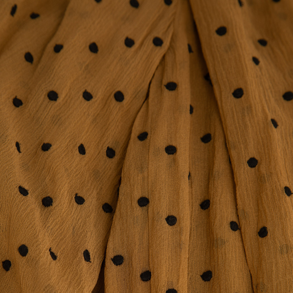 Zimmermann Khaki Silk Sheer Polka Dot Blouse
