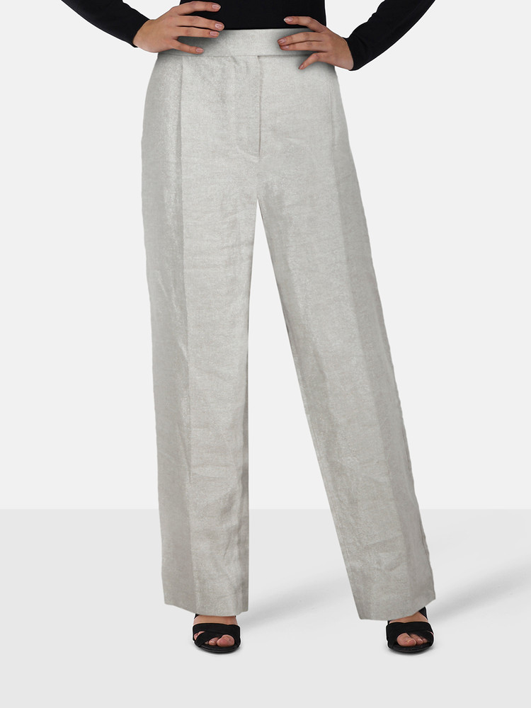 Brunello Cucinelli Silver Wide Leg Trousers