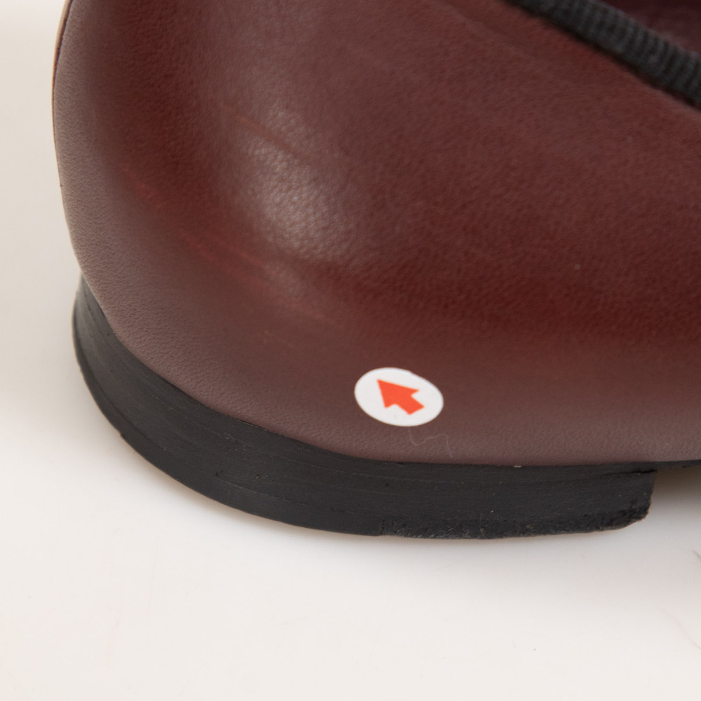 Chanel Burgundy Leather CC Bow Ballet Flats