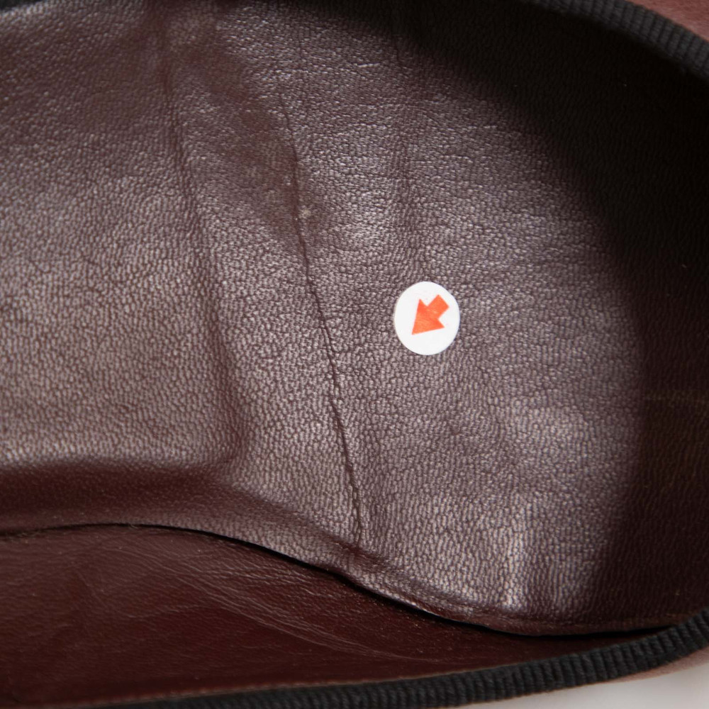 Chanel Burgundy Leather CC Bow Ballet Flats