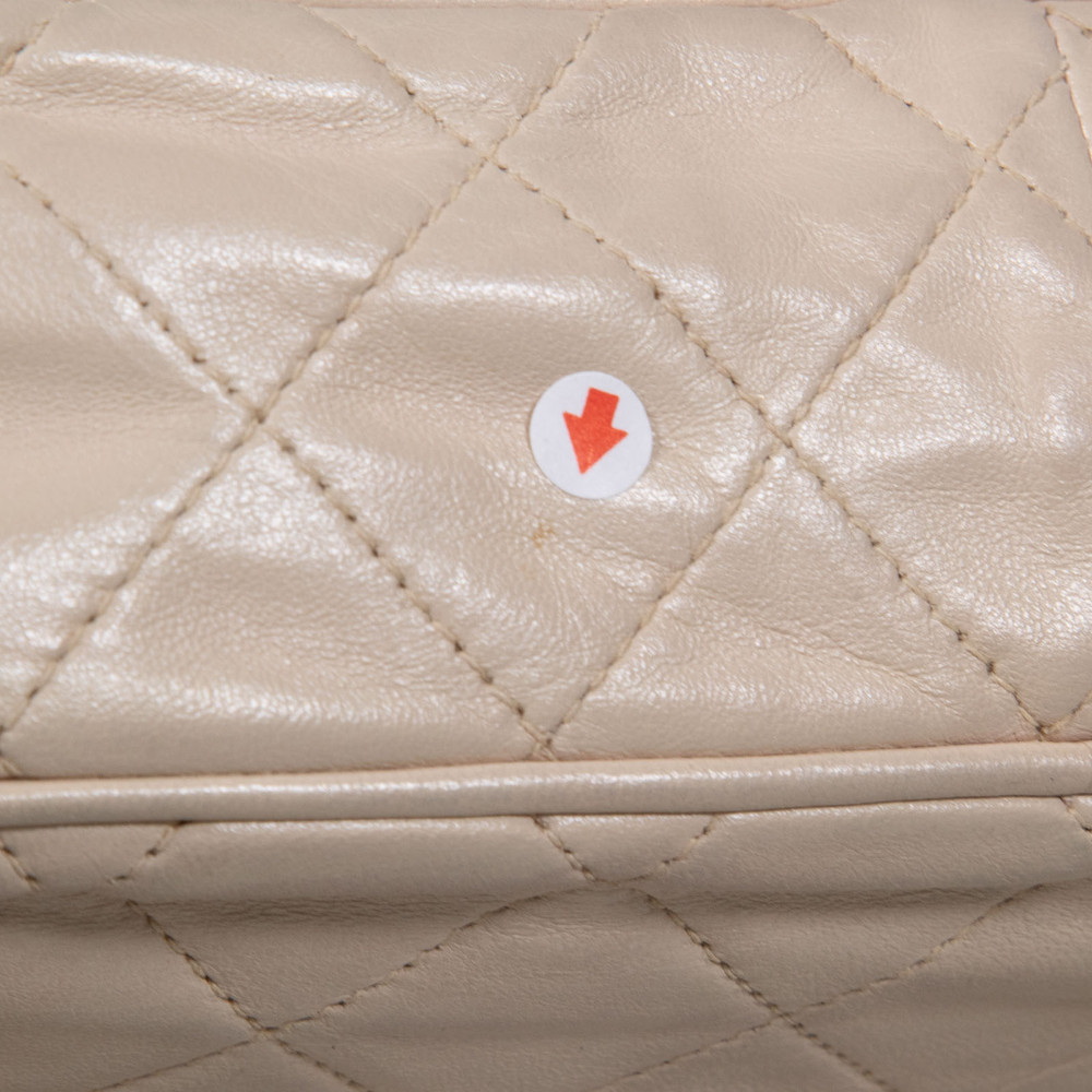 Chanel Vintage Ecru Quilted Leather Tassel Camera Bag