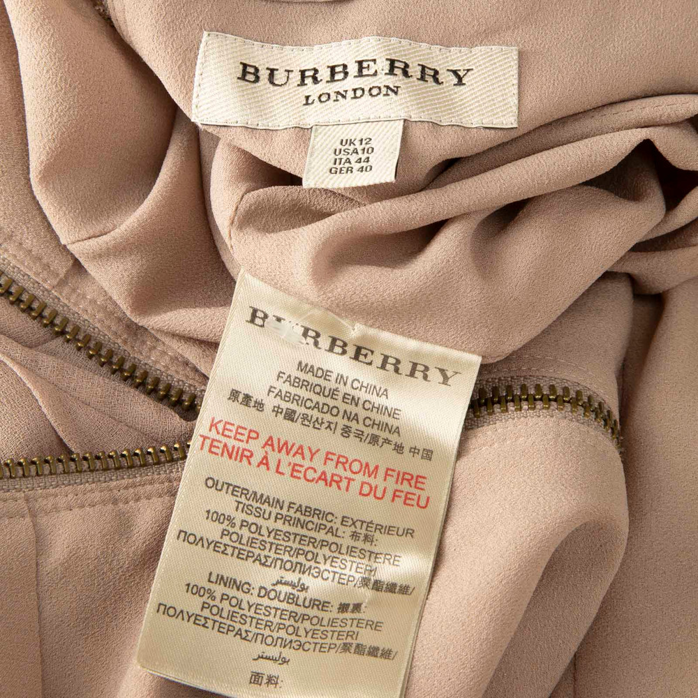 Burberry Beige Vertical Pleated Midi Dress