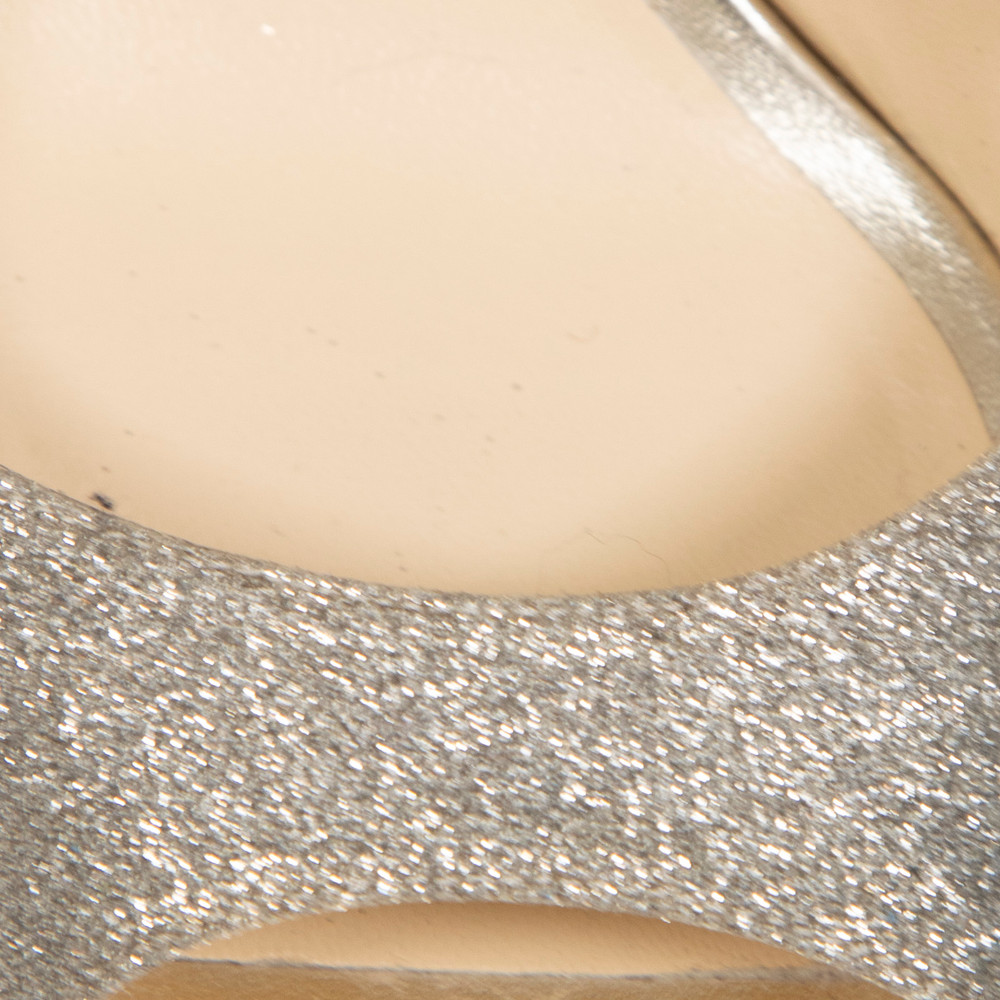 Jimmy Choo Gold Glitter Open Toe Heels