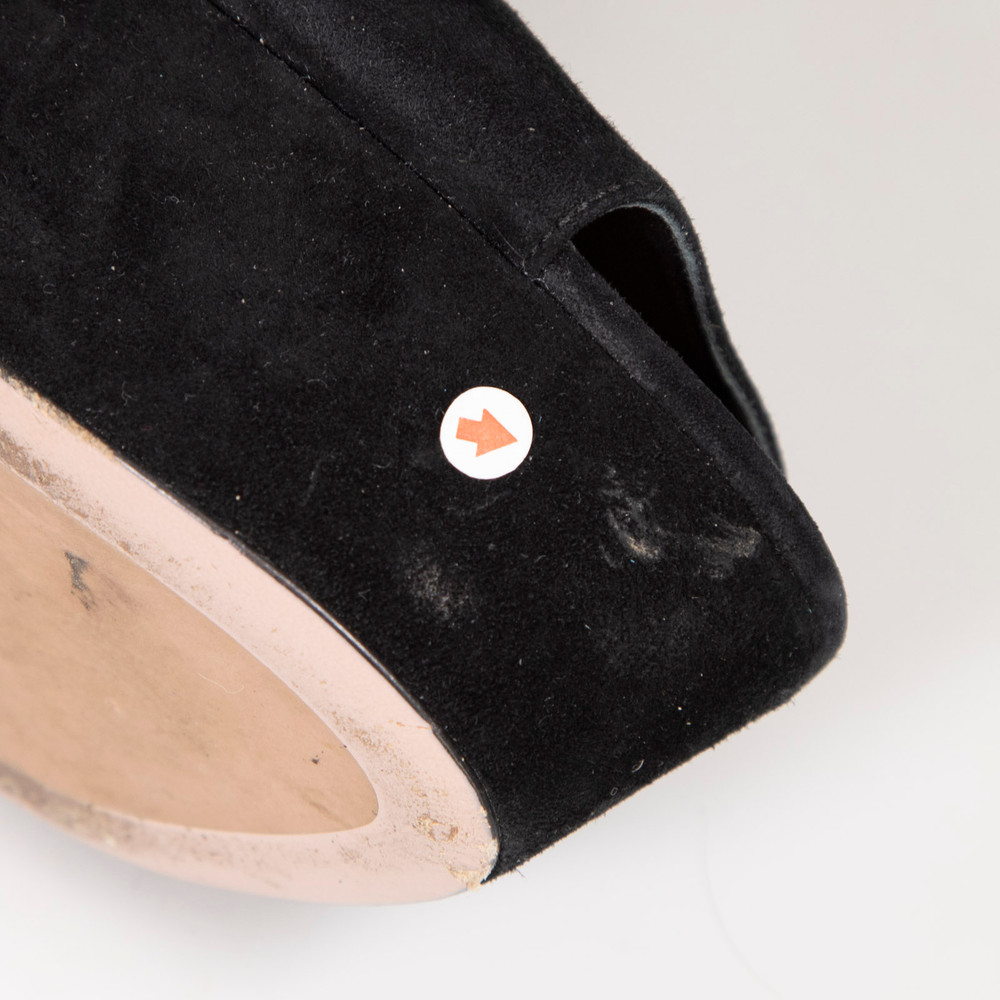 Prada Black Suede Platform Heels